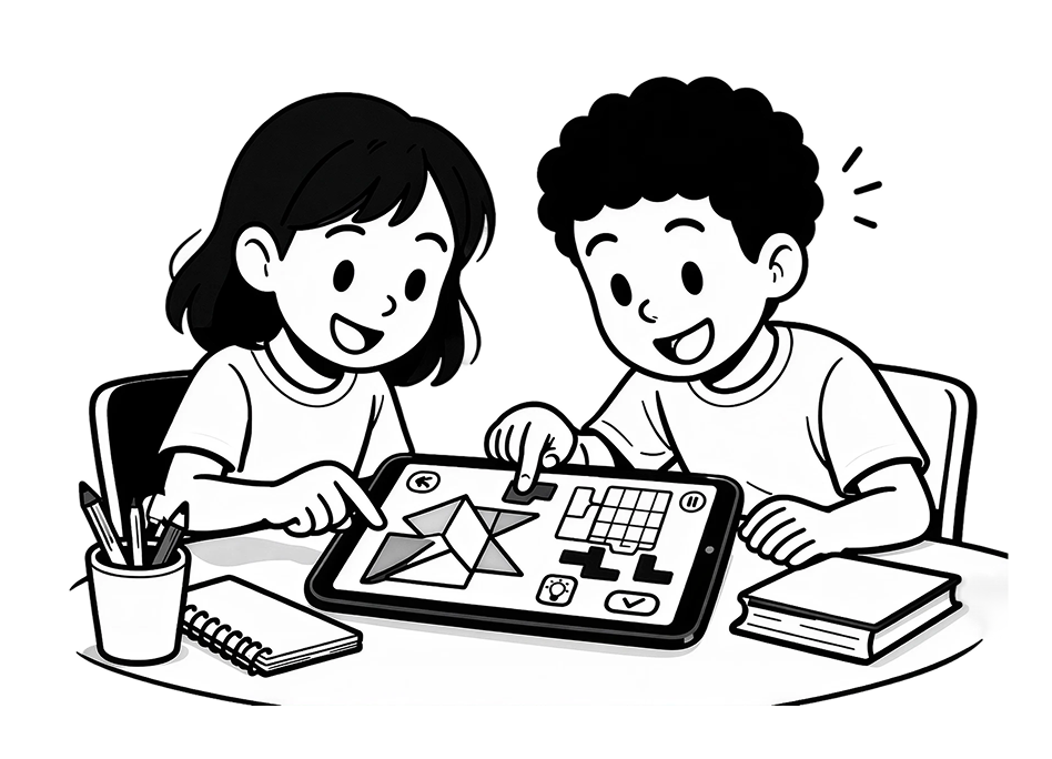 Students learning mathematics through a game